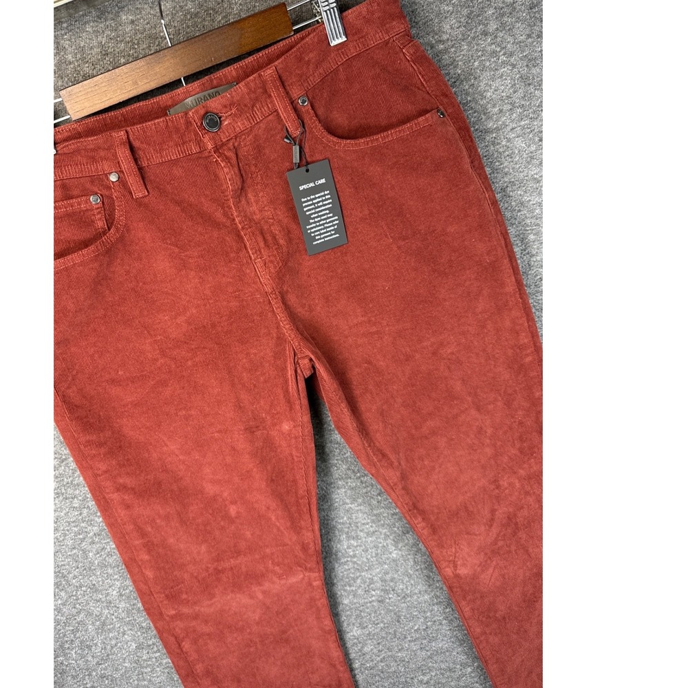 Murano Alex Fit Hipster Corduroy Pants Mens 34x31 Rust Straight Leg Cotton New